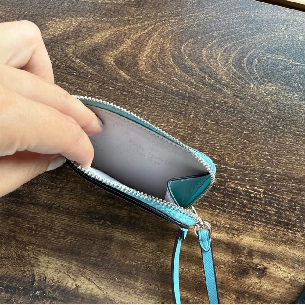 kate spade new york Zip Card Holder Wristlet in Blue - Picture 6 of 12